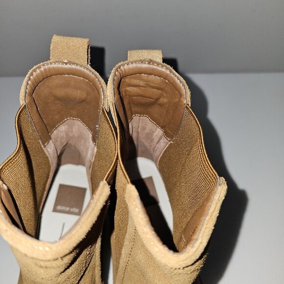 NEW Dolce Vita Hawk H20 Ankle Bootie Womens 10 Brown Suede Chelsea Waterproof - Picture 9 of 14